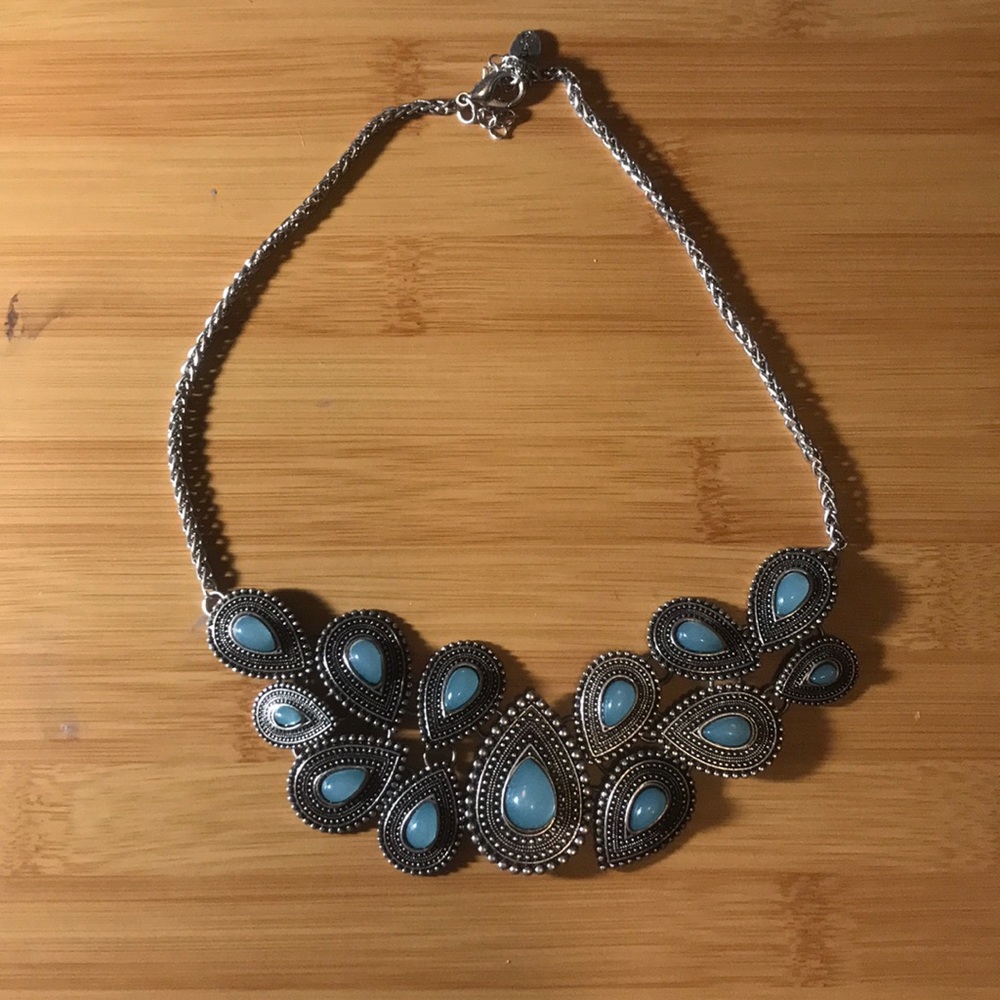 Chunky necklace w turquoise!